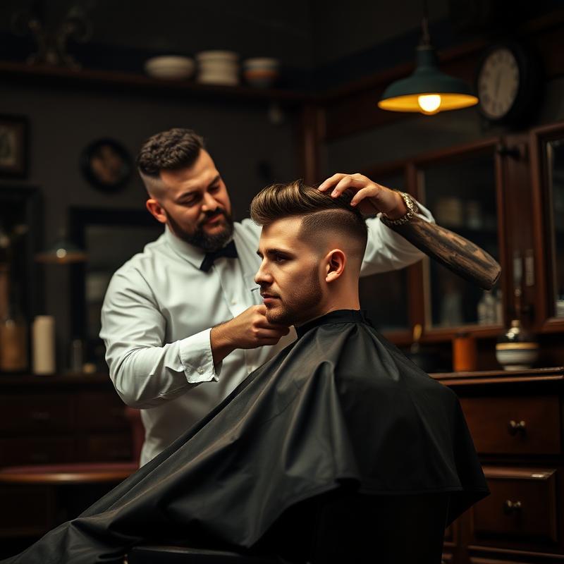 Barber giver en skarp fade-cut